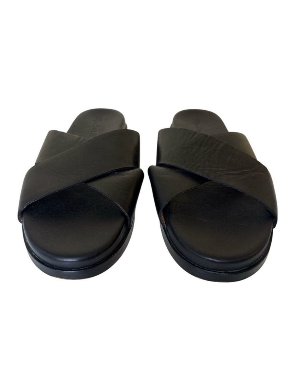 Madewell Black Crisscross Slide Sandals